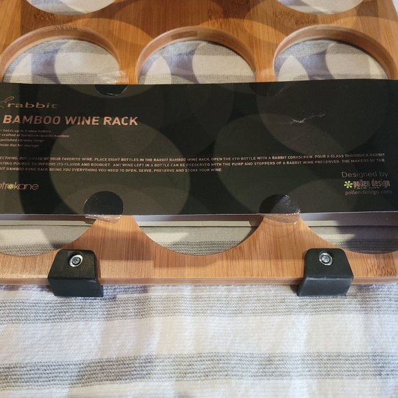 NWT Rabbit Bamboo 8 bottle wine rack - Picture 7 of 11